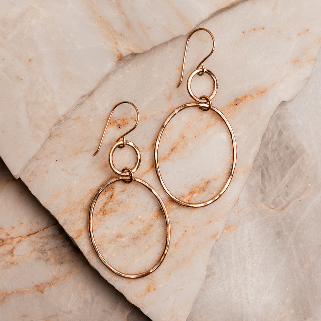 Elegant gold-filled double hoop earrings